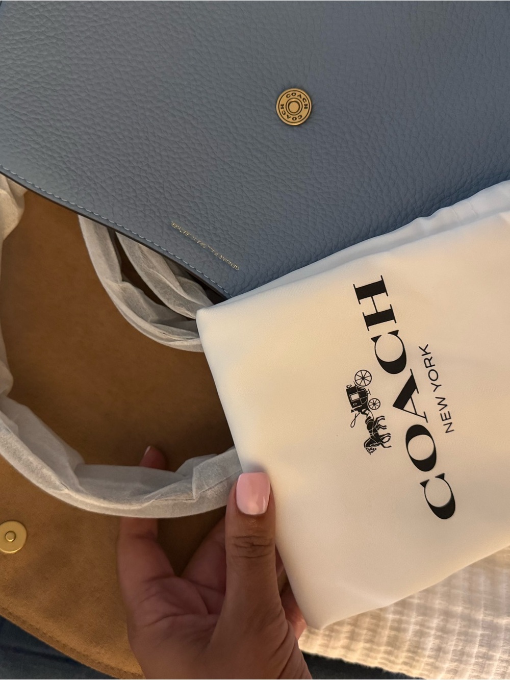 Brand New Coach Legacy Shoulder Bag (CU099) in Bluebell. MSRP $350 - Picture 4 of 4